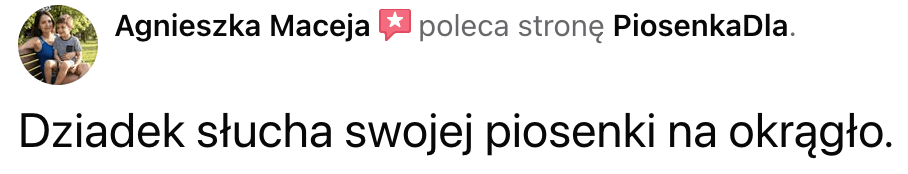 Dziadek słucha swojej piosenki na okrągło.