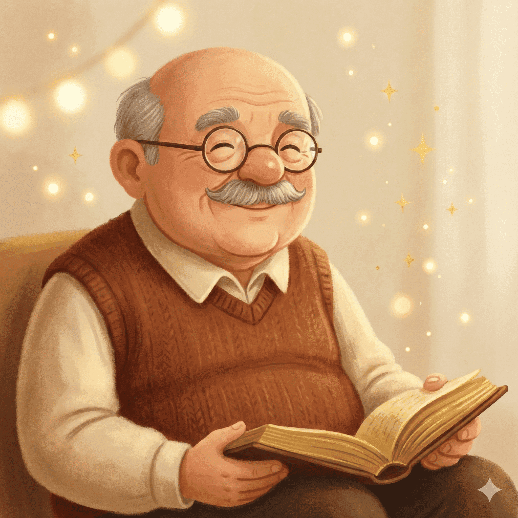 Uśmiechnięty dziadek